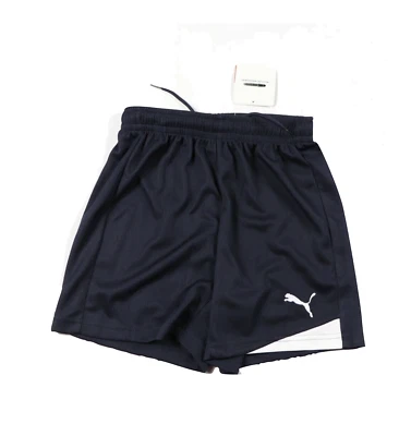 New Puma Youth Medium Stitched Logo Running Jogging Soccer Shorts Navy Blue - Image 1 of 4