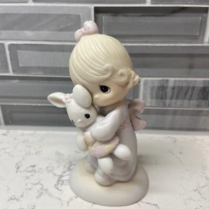 1978 Precious Moments Jonathan & David " Jesus Loves Me " Girl w/Bunny E- 1372/G - Picture 1 of 5