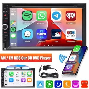Double Din 7" Car Stereo Android Apple Carplay GPS Radio Touch Screen DVD Player - Picture 1 of 13