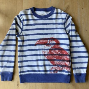 Boden boy’s Toucan sweatshirt. Age 9-10. Striped Nautical. White, blue & red - Picture 1 of 6