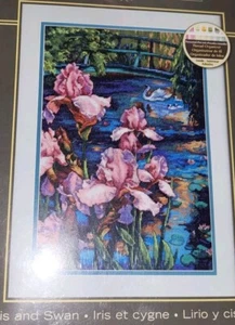 Dimensions The Gold Collection Iris and Swan Counted Cross Stitch Kit - Picture 1 of 4