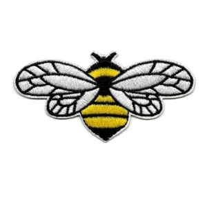 PARCHE ABEJORRO HIERRO 3.5" Amarillo Negro Abejorro Volador Insecto Bordado - Imagen 1 de 2