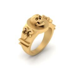 Memento Mori Inspired Skull Wedding Ring Unisex Gothic Jewelry Skull Biker Rings