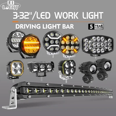 Car LED Work Light Bar Flood Spot Lights Driving Lamp Offroad Truck SUV 4x4 12V - Image 1 of 4