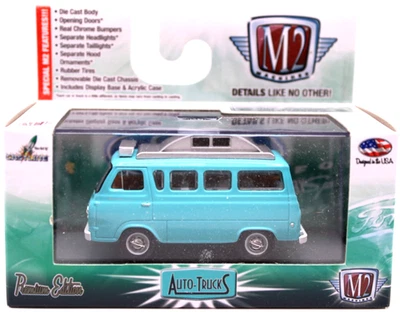 M2 Machines Auto Trucks 1965 Ford Econoline Camper Van lt blue RR's R32 15-02 - Image 1 of 4