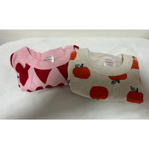 Lot of 2 HANNA ANDERSSON Pumpkin and Hearts PAJAMA TOPS Size 8 - Picture 1 of 9