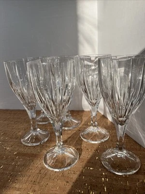 Set of 6Godinger Dublin Shannon Collection Crystal Water Goblet Wine Glasses 8" - Image 1 of 4