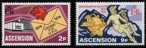 Stamps Ascension 1974 The 100th Anniv. of Universal Postal Union Sc#179_80 MNH - Picture 1 of 2