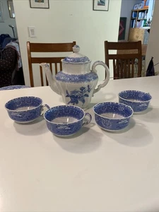 Vintage Spode’s Camilla Copeland blau & weiß Teekanne und 4 Tassen Made in England - Bild 1 von 24