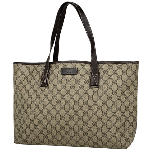 GUCCI GG modello tote bag borsa a tracolla tote bag tela rivestita marrone 211137 donna
