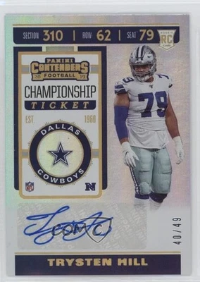 2019 Panini Contenders Championship Ticket /49 Trysten Hill #199 Rookie Auto RC - Image 1 of 2