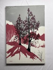 Marushka Silkscreen Canvas Large 24”x36” Pine Trees Vintage 1970s - Picture 1 of 8