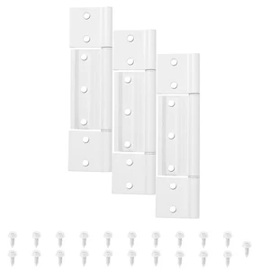 Confezione da 3 Cerniere per Porta Schermo Bianco Opaco, 1/8 Pollice Scanalate Centro Porta Tempesta Hin... - Foto 1 di 6