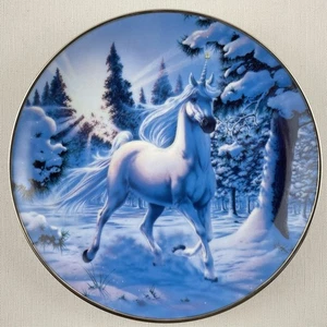 Snow Prance of The Diamond Unicorn Steve Read Franklin Mint Porcelain Plate - Picture 1 of 10