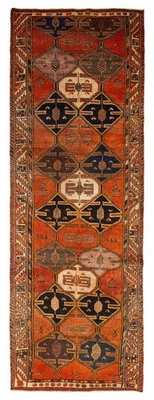 Vintage Hand-knotted Runner Rug 3'11" x 11'10" Traditional Oriental Wool Carpet - Image 1 of 4