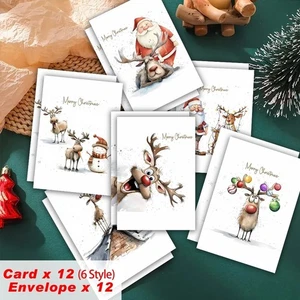 Christmas Cards Envelopes Holiday Greeting Card Set - Blank Inside Message 24pcs - Picture 1 of 6