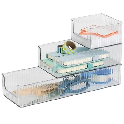 Zeller Schreibtisch-Organizer 3tlg-Set transparent Kunststoff 10,0 x 30,0 x... - Bild 1 von 4