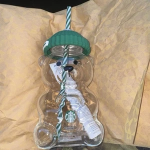 Starbucks 2025 Bearista BEAR Glas Dose Cold Cup Tumbler Strohhalm Holiday Weihnachten - Bild 1 von 6