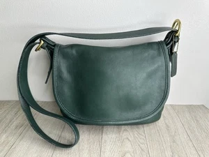Vintage grün Leder Coach Schultertasche Handtasche 4150 Fletcher Patricia versandkostenfrei - Bild 1 von 23