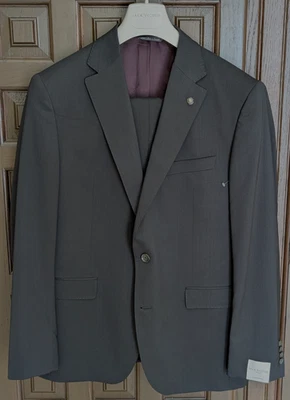 Traje JACK VICTOR Esprit 100 % lana, Super 130s, negro liso, talla 44R - nuevo sin etiquetas Foto 1 de 4