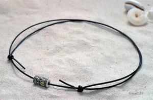 SURFER HALSKETTE Surferkette Herren Damen Büffel Leder Ethno Keramikperle 12 NEU - Bild 1 von 1