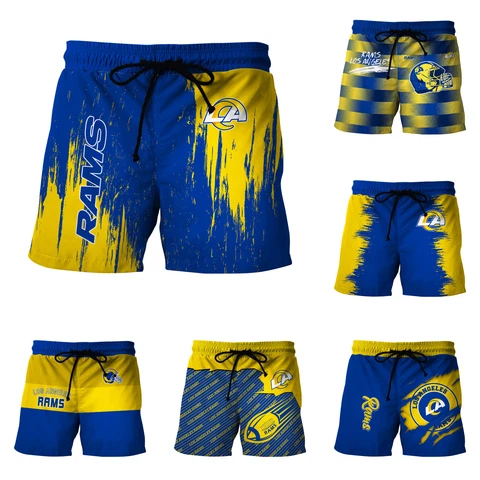 Los Angeles Rams Men's Quick Dry Shorts Drawstring Swim Trunks with Pockets Gift Cover