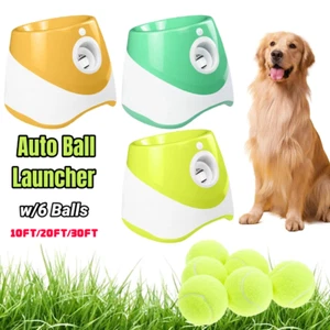 Auto Dog Ball Launcher Thrower Automatic Tennis Fetch Throwing Machine w/3 Balls - Picture 1 of 17