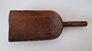 Antique Hand Carved Wood Grain Feed Ice Flour Seeds Scoop 14.5” Primitive AZ45 - Picture 1 of 10
