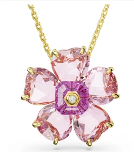SWAROVSKI Idyllia Necklace Flower, Pink, Gold-tone Plated 5650569 Crystals - Picture 1 of 6