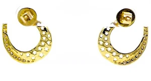 SUPERBE PAIRE DE BOUCLES D'OREILLES 14 CARATS ET 0,46 CARATS DE DIAMANTS- NEUF- - Imagen 1 de 8