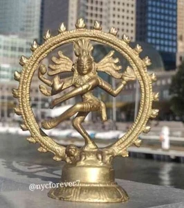 Shiva Sculpture Lord Of The Dance Nataraja Hindu Cosmic Creator Destroyer - Picture 1 of 10