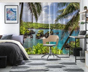 3D Ozean Blätter H2209 Foto Blockout Vorhang Stoff Fenster Honey 2023 - Picture 1 of 7