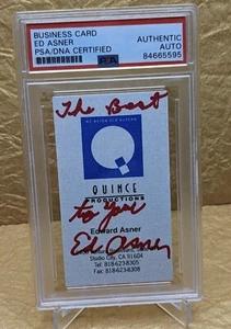Ed Asner Pixar Movie UP PSA/DNA Authenticated Autographed Signed Business Card - Picture 1 of 1