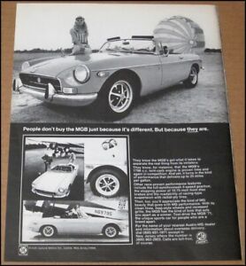 1971 MG MGB Print Ad Automobile Car Advertisement Vintage British Leyland Motors