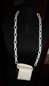 minibag Mini Handtasche weiss Kunstleder kroko Verschluss oben "g" Kunststoff K - Bild 1 von 2