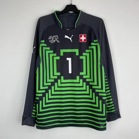 Switzerland 2014-2015 Goalkeeper Shirt Jersey Puma GK Camiseta #1 size L Cover