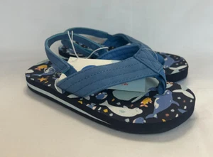 Cat & Jack Boy Toddler Ash Slip-On Flip-Flop Sandals Sea Animals Blue - Picture 1 of 4