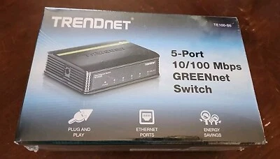 New TRENDnet Green TE100-S5/A Fast Ethernet 5-Port External Switch 10/100 Mbps - Image 1 of 4