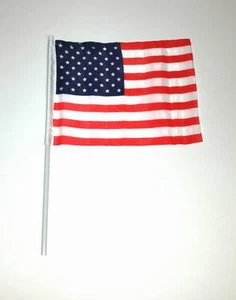 Lot of 100 Pieces - Polyester 10″ x 8″ Patriotic American Flags - Picture 1 of 1