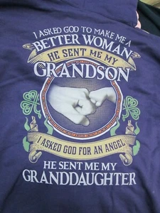 Hoodie Sweatshirt groß lila Oma Enkelin Enkel Jerzees NEU x - Bild 1 von 2