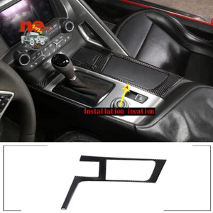 Carbon Fiber Central Control Gear Panel Trim For Corvette C7 2014-19 Auto Parts - Foto 1 di 8