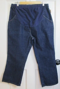 Pantalones de mezclilla para mujer In Due Time Maternity Capri talla 16 32x23 panel de lavado oscuro 55-28966 - Imagen 1 de 6