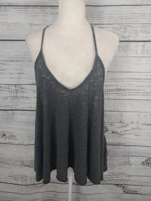 Camiseta sin mangas WE THE FREE "Sandy" de gran tamaño cami mujer pequeña negra cómoda espalda de afeitar NUEVA Foto 1 de 4