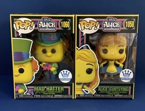 Funko Pop Alice In Wonderland Black Light - Alice Curtsying Mad Hatter Exclusive - Picture 1 of 16