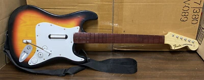 Nintendo Wii Rock Band Fender Stratocaster Wireless Guitar Sunburst No dongle - Image 1 of 2