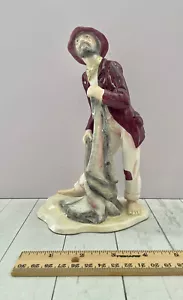 Vintage WelshCrest Fisherman Fine Bone China 8.25” Figurine Bone China Wales - Picture 1 of 8