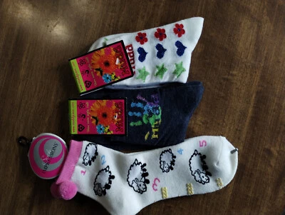 3 Pares Calcetines 2 Mudd 1 Calcetín Impresiones Niñas Mujeres Foto 1 de 4