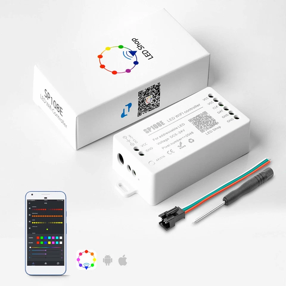 Controller LED musica Bluetooth Wifi per luce modulo striscia indirizzabile pixel LED - Immagine 1 di 1