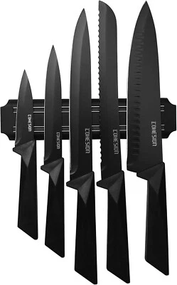 Knife Set, 5 PCS Kitchen Knife Set with Magnetic Knife Holder for Wall, Ultra Sh