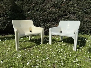 SEDIE POLTRONE DESIGN VICO MAGISTRETTI MOD. VICARIO PER ARTEMIDE MILANO BIANCHE - Foto 1 di 19